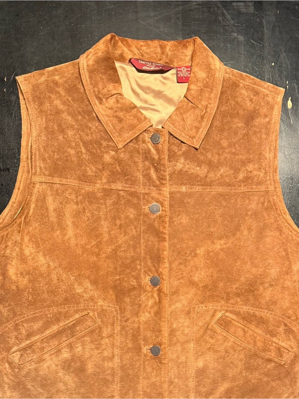 Vintage Eddie Bauer Seattle Suede Leather Washable Brown Leather Women’s Size L